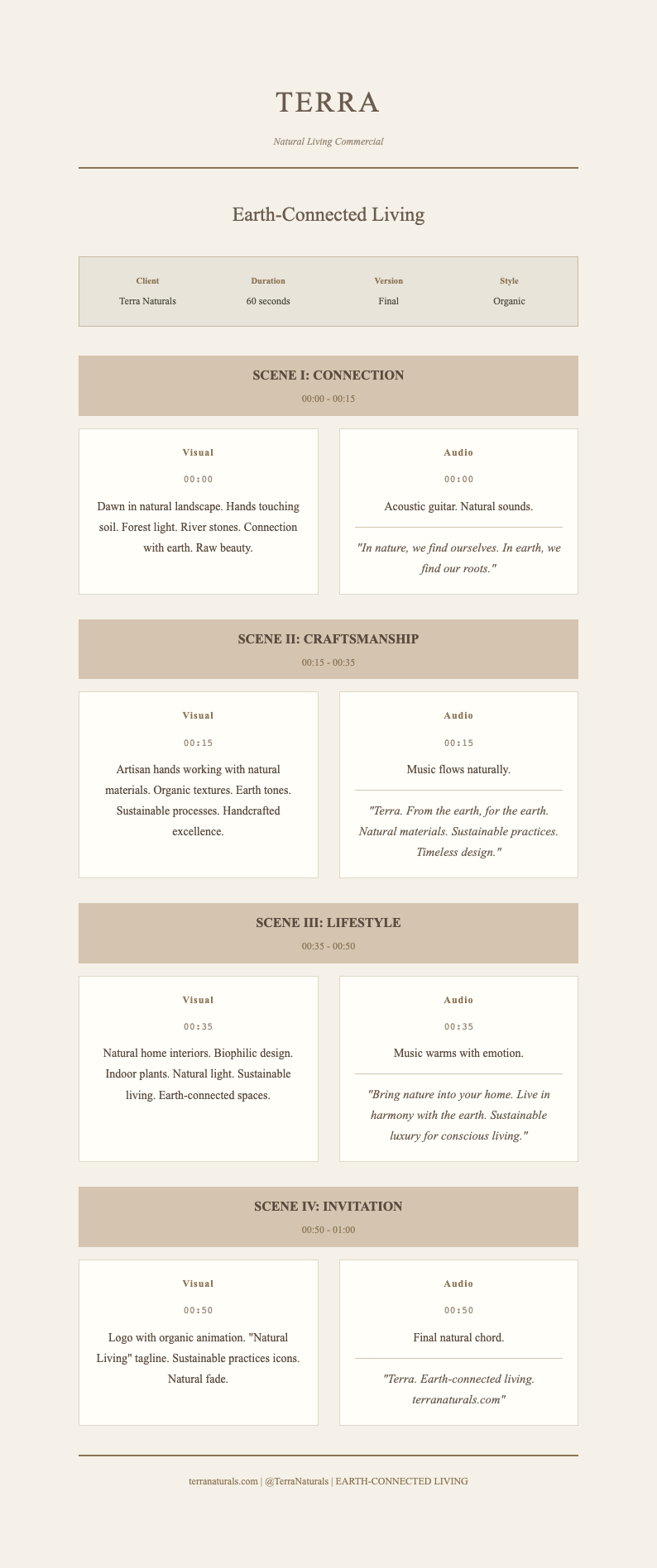 Earth tone natural commercial script